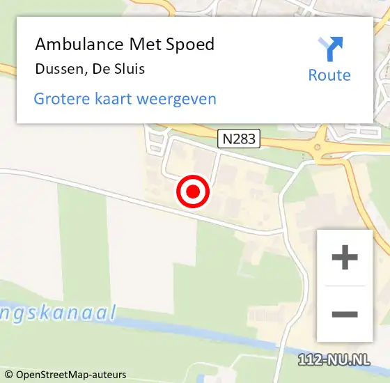 Locatie op kaart van de 112 melding: Ambulance Met Spoed Naar Dussen, De Sluis op 2 oktober 2017 03:44