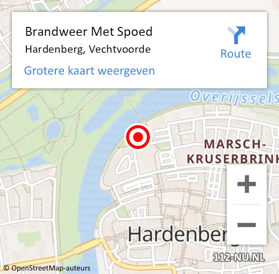 Locatie op kaart van de 112 melding: Brandweer Met Spoed Naar Hardenberg, Vechtvoorde op 2 oktober 2017 08:40