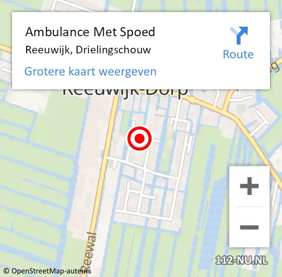 Locatie op kaart van de 112 melding: Ambulance Met Spoed Naar Reeuwijk, Drielingschouw op 2 oktober 2017 09:16