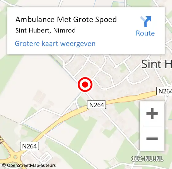 Locatie op kaart van de 112 melding: Ambulance Met Grote Spoed Naar Sint Hubert, Nimrod op 2 oktober 2017 10:36