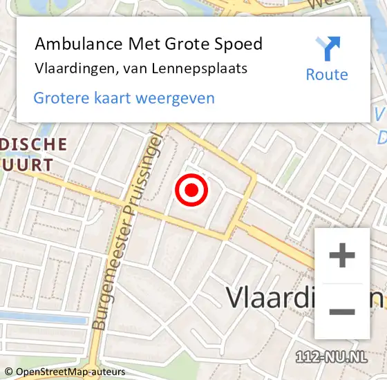 Locatie op kaart van de 112 melding: Ambulance Met Grote Spoed Naar Vlaardingen, van Lennepsplaats op 2 oktober 2017 10:39