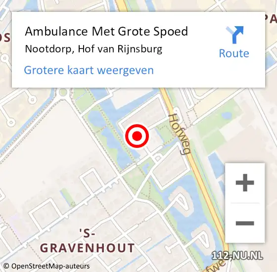 Locatie op kaart van de 112 melding: Ambulance Met Grote Spoed Naar Nootdorp, Hof van Rijnsburg op 2 oktober 2017 11:41