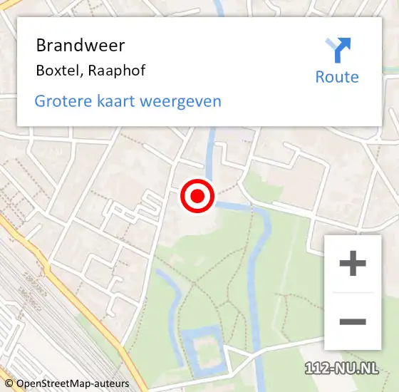 Locatie op kaart van de 112 melding: Brandweer Boxtel, Raaphof op 2 oktober 2017 11:43