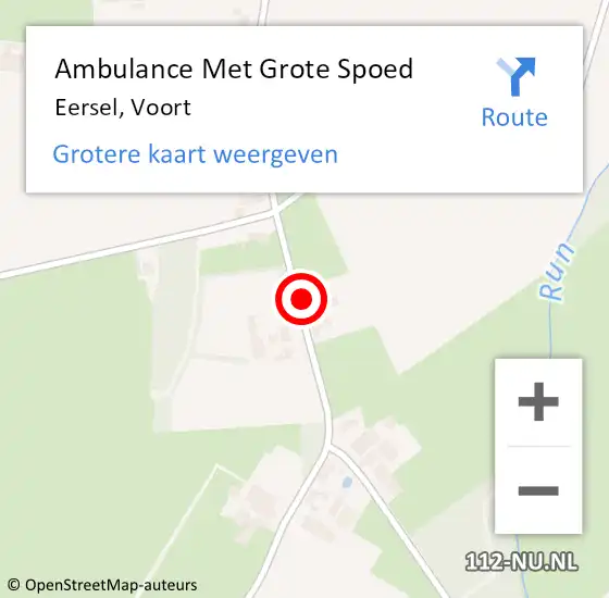 Locatie op kaart van de 112 melding: Ambulance Met Grote Spoed Naar Eersel, Voort op 2 oktober 2017 12:04