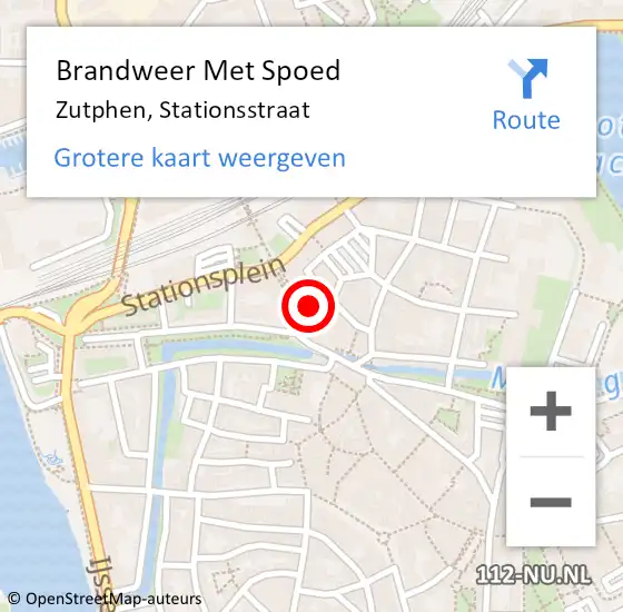 Locatie op kaart van de 112 melding: Brandweer Met Spoed Naar Zutphen, Stationsstraat op 2 oktober 2017 13:13