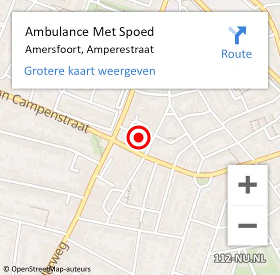 Locatie op kaart van de 112 melding: Ambulance Met Spoed Naar Amersfoort, Amperestraat op 2 oktober 2017 13:57