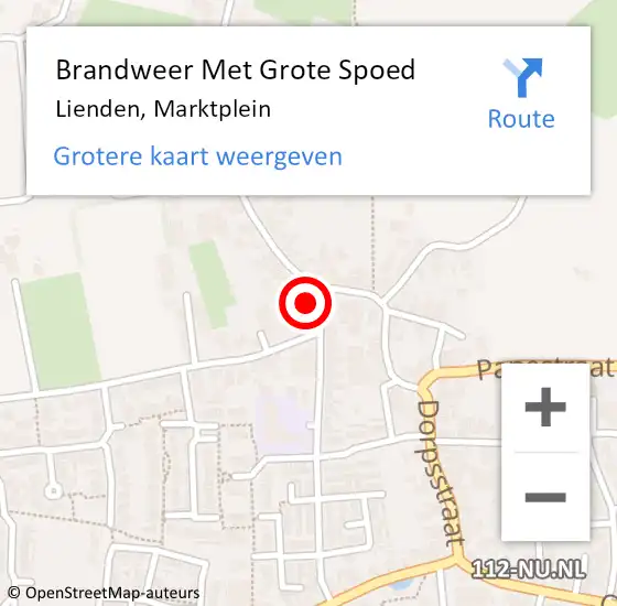 Locatie op kaart van de 112 melding: Brandweer Met Grote Spoed Naar Lienden, Marktplein op 2 oktober 2017 14:38