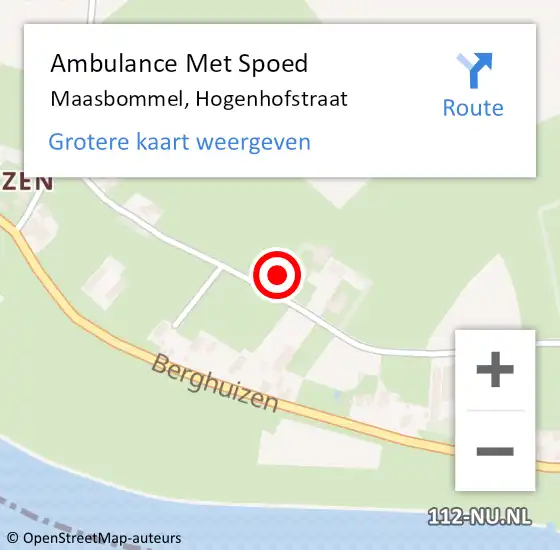 Locatie op kaart van de 112 melding: Ambulance Met Spoed Naar Maasbommel, Hogenhofstraat op 2 oktober 2017 15:21