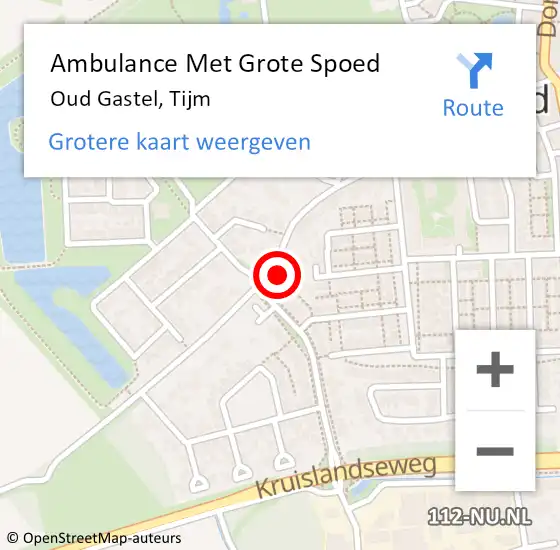 Locatie op kaart van de 112 melding: Ambulance Met Grote Spoed Naar Oud Gastel, Tijm op 2 oktober 2017 16:25