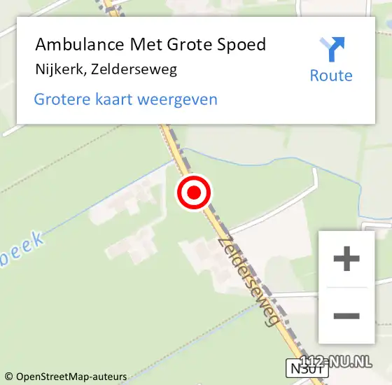 Locatie op kaart van de 112 melding: Ambulance Met Grote Spoed Naar Nijkerk, Zelderseweg op 2 oktober 2017 16:40