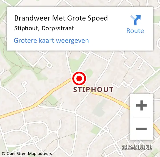Locatie op kaart van de 112 melding: Brandweer Met Grote Spoed Naar Stiphout, Dorpsstraat op 2 oktober 2017 17:24