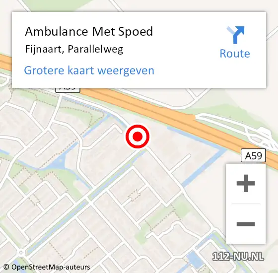 Locatie op kaart van de 112 melding: Ambulance Met Spoed Naar Fijnaart, Parallelweg op 2 oktober 2017 18:31