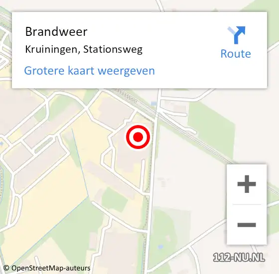 Locatie op kaart van de 112 melding: Brandweer Kruiningen, Stationsweg op 2 oktober 2017 19:41