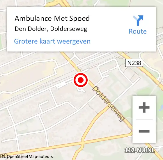 Locatie op kaart van de 112 melding: Ambulance Met Spoed Naar Den Dolder, Dolderseweg op 2 oktober 2017 20:24