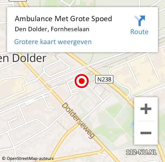 Locatie op kaart van de 112 melding: Ambulance Met Grote Spoed Naar Den Dolder, Fornheselaan op 2 oktober 2017 22:10