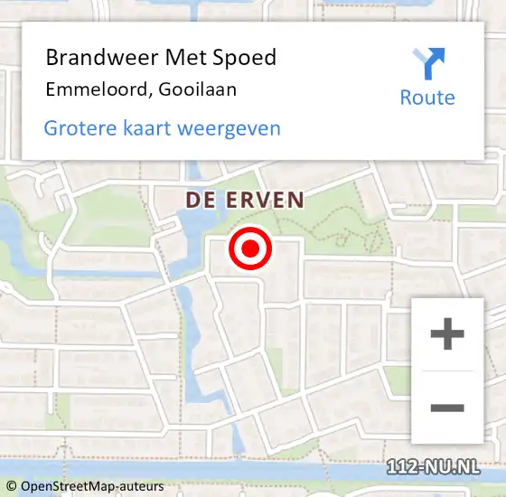 Locatie op kaart van de 112 melding: Brandweer Met Spoed Naar Emmeloord, Gooilaan op 3 oktober 2017 00:08