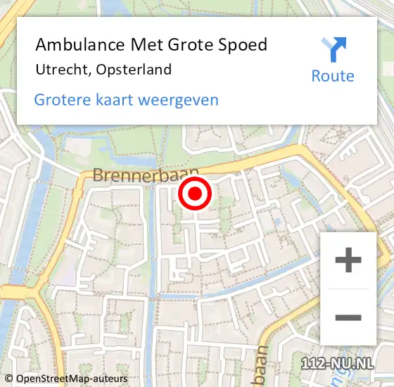 Locatie op kaart van de 112 melding: Ambulance Met Grote Spoed Naar Utrecht, Opsterland op 3 oktober 2017 00:13