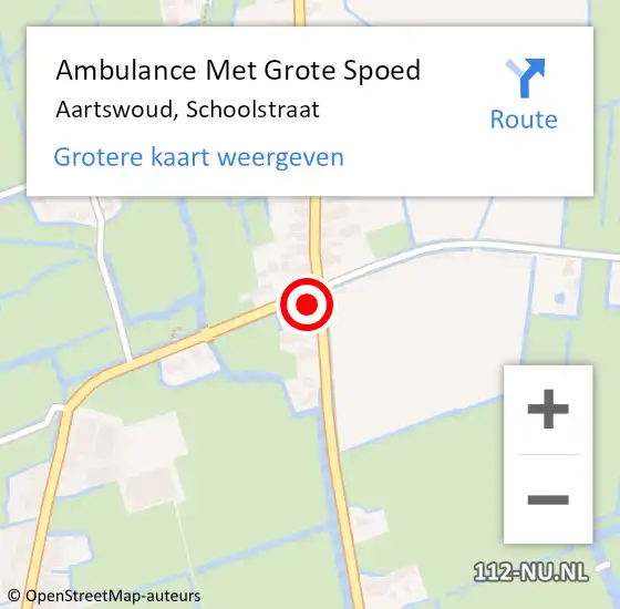Locatie op kaart van de 112 melding: Ambulance Met Grote Spoed Naar Aartswoud, Schoolstraat op 3 oktober 2017 01:07
