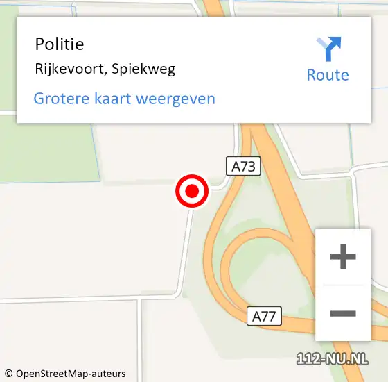 Locatie op kaart van de 112 melding: Politie Rijkevoort, Spiekweg op 3 oktober 2017 06:09