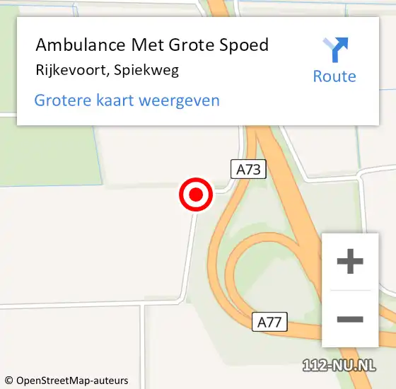 Locatie op kaart van de 112 melding: Ambulance Met Grote Spoed Naar Rijkevoort, Spiekweg op 3 oktober 2017 06:10