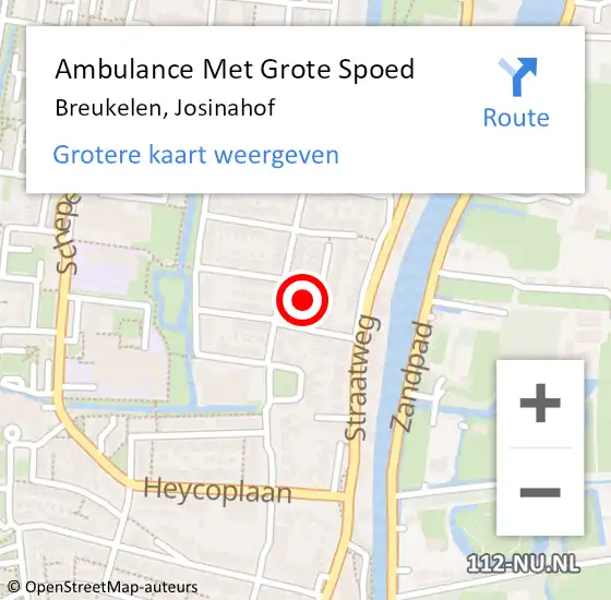 Locatie op kaart van de 112 melding: Ambulance Met Grote Spoed Naar Breukelen, Josinahof op 3 oktober 2017 08:16