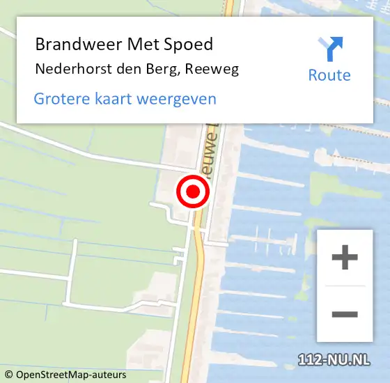 Locatie op kaart van de 112 melding: Brandweer Met Spoed Naar Nederhorst den Berg, Reeweg op 3 oktober 2017 09:02