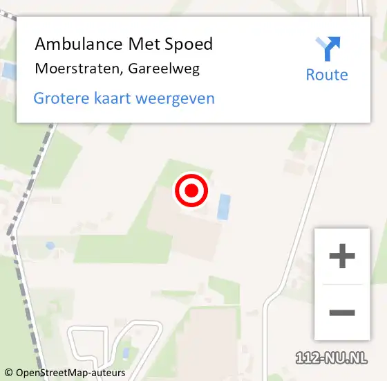 Locatie op kaart van de 112 melding: Ambulance Met Spoed Naar Moerstraten, Gareelweg op 3 oktober 2017 09:58