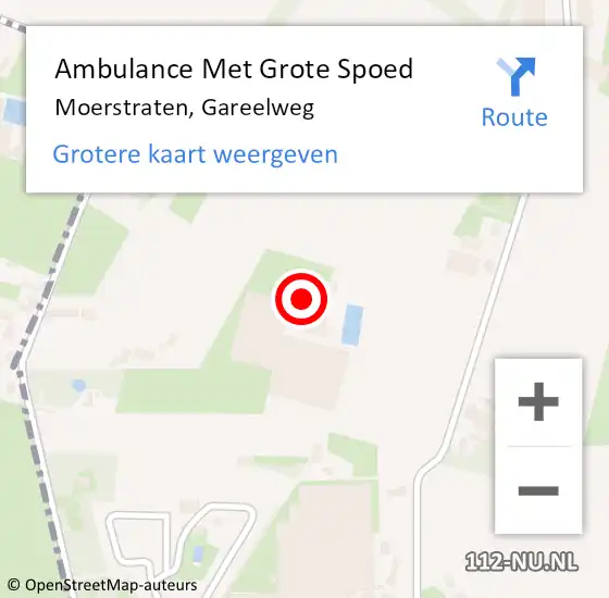Locatie op kaart van de 112 melding: Ambulance Met Grote Spoed Naar Moerstraten, Gareelweg op 3 oktober 2017 10:00
