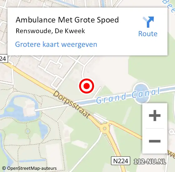 Locatie op kaart van de 112 melding: Ambulance Met Grote Spoed Naar Renswoude, De Kweek op 3 oktober 2017 10:09