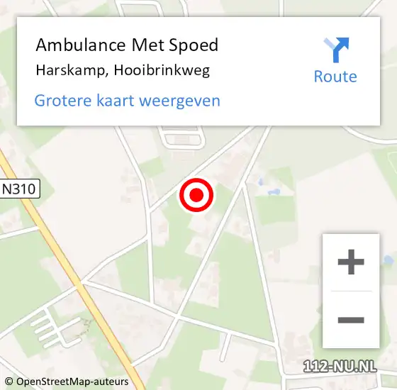Locatie op kaart van de 112 melding: Ambulance Met Spoed Naar Harskamp, Hooibrinkweg op 3 oktober 2017 12:48