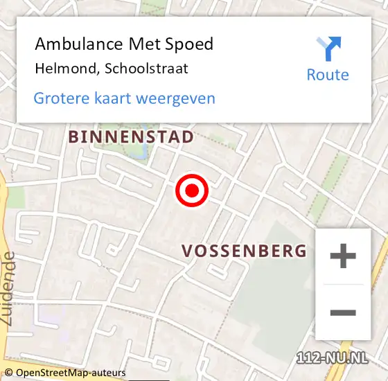 Locatie op kaart van de 112 melding: Ambulance Met Spoed Naar Helmond, Schoolstraat op 3 oktober 2017 13:28