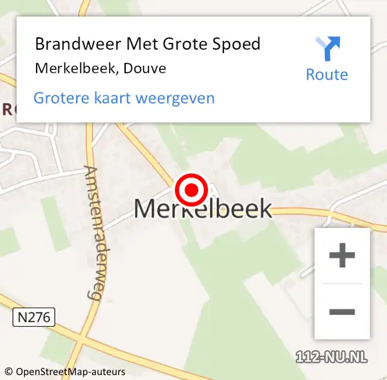 Locatie op kaart van de 112 melding: Brandweer Met Grote Spoed Naar Merkelbeek, Douve op 3 oktober 2017 15:40