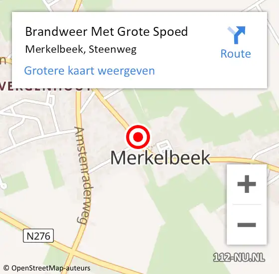 Locatie op kaart van de 112 melding: Brandweer Met Grote Spoed Naar Merkelbeek, Steenweg op 3 oktober 2017 15:43