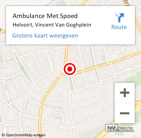 Locatie op kaart van de 112 melding: Ambulance Met Spoed Naar Helvoirt, Vincent Van Goghplein op 3 oktober 2017 15:48