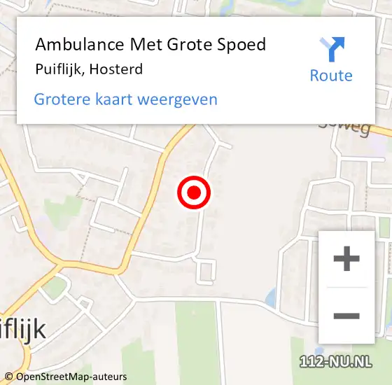 Locatie op kaart van de 112 melding: Ambulance Met Grote Spoed Naar Puiflijk, Hosterd op 3 oktober 2017 15:56