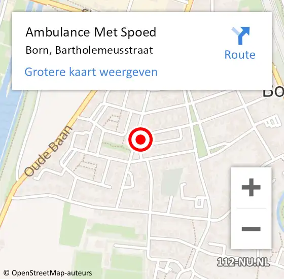 Locatie op kaart van de 112 melding: Ambulance Met Spoed Naar Born, Bartholemeusstraat op 3 februari 2014 09:07