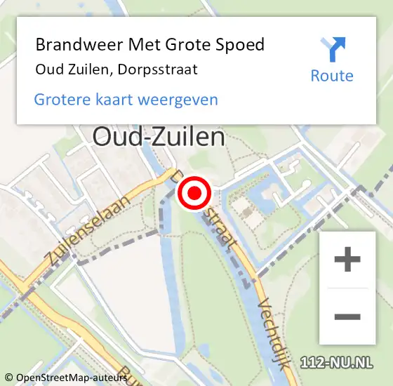 Locatie op kaart van de 112 melding: Brandweer Met Grote Spoed Naar Oud Zuilen, Dorpsstraat op 3 oktober 2017 17:27