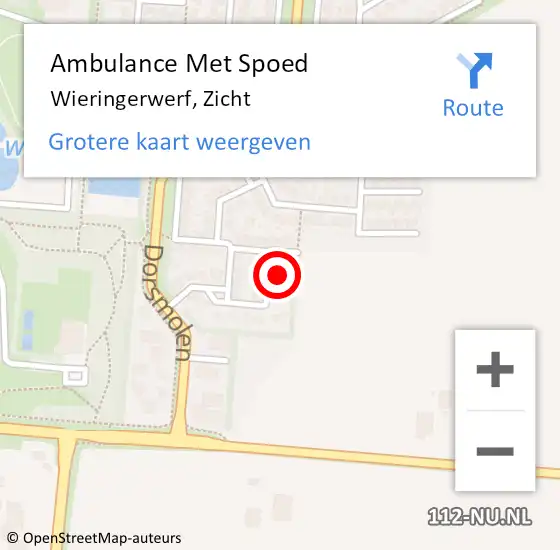 Locatie op kaart van de 112 melding: Ambulance Met Spoed Naar Wieringerwerf, Zicht op 3 oktober 2017 18:58