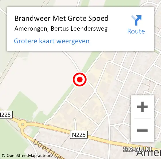 Locatie op kaart van de 112 melding: Brandweer Met Grote Spoed Naar Amerongen, Bertus Leendersweg op 3 oktober 2017 20:10