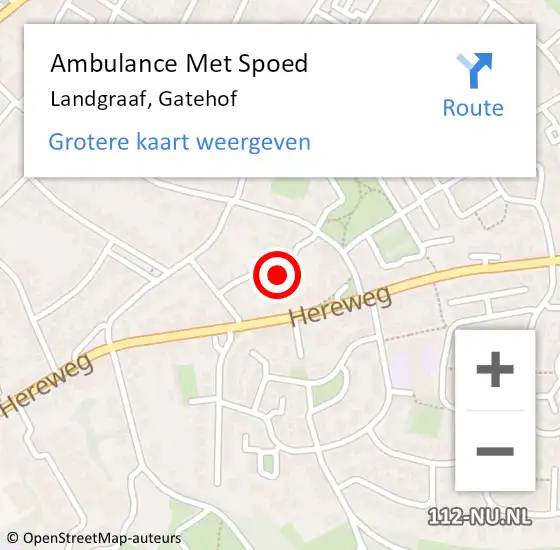 Locatie op kaart van de 112 melding: Ambulance Met Spoed Naar Landgraaf, Gatehof op 3 februari 2014 09:25