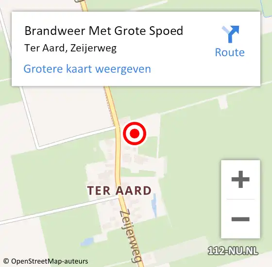 Locatie op kaart van de 112 melding: Brandweer Met Grote Spoed Naar Ter Aard, Zeijerweg op 3 oktober 2017 20:36