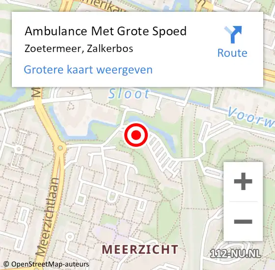Locatie op kaart van de 112 melding: Ambulance Met Grote Spoed Naar Zoetermeer, Zalkerbos op 3 oktober 2017 23:39