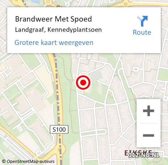 Locatie op kaart van de 112 melding: Brandweer Met Spoed Naar Landgraaf, Kennedyplantsoen op 4 oktober 2017 02:59