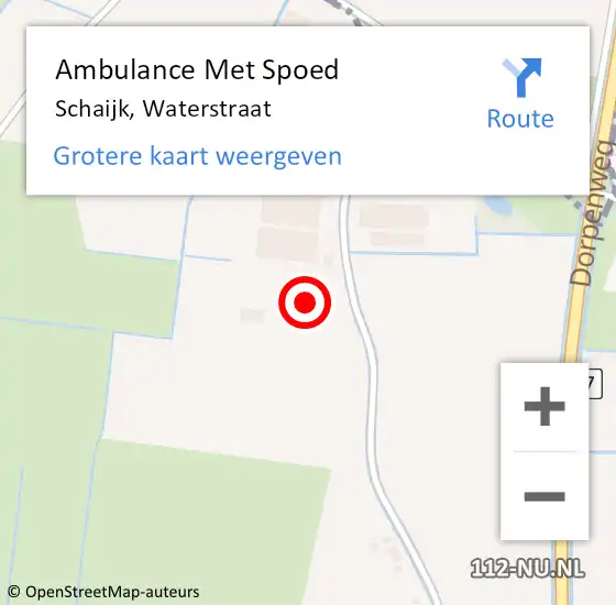 Locatie op kaart van de 112 melding: Ambulance Met Spoed Naar Schaijk, Waterstraat op 4 oktober 2017 05:43