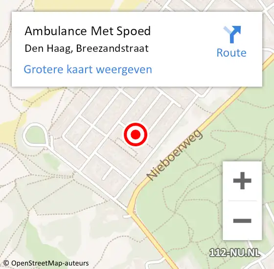 Locatie op kaart van de 112 melding: Ambulance Met Spoed Naar Den Haag, Breezandstraat op 4 oktober 2017 06:01