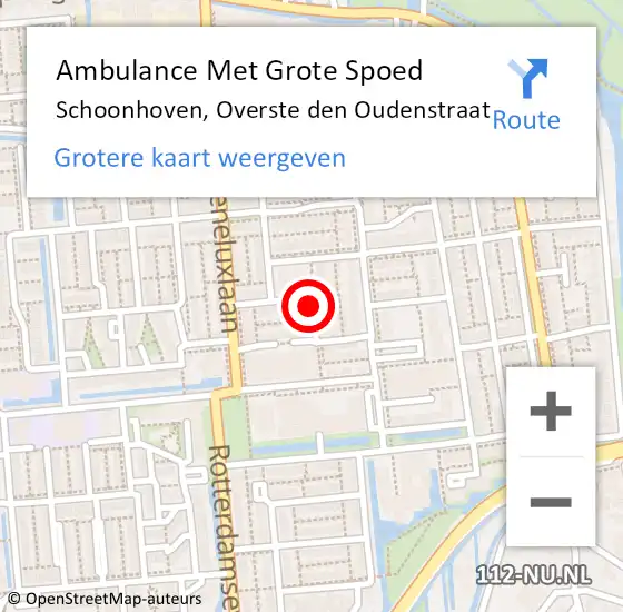 Locatie op kaart van de 112 melding: Ambulance Met Grote Spoed Naar Schoonhoven, Overste den Oudenstraat op 4 oktober 2017 07:19