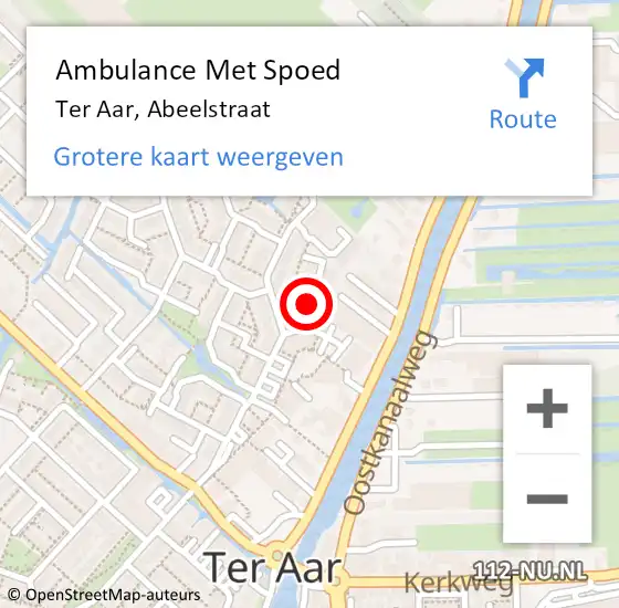 Locatie op kaart van de 112 melding: Ambulance Met Spoed Naar Ter Aar, Abeelstraat op 4 oktober 2017 07:49