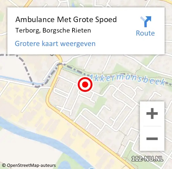 Locatie op kaart van de 112 melding: Ambulance Met Grote Spoed Naar Terborg, Borgsche Rieten op 3 februari 2014 09:46