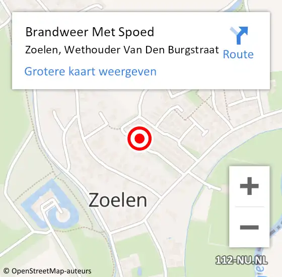 Locatie op kaart van de 112 melding: Brandweer Met Spoed Naar Zoelen, Wethouder Van Den Burgstraat op 4 oktober 2017 08:23