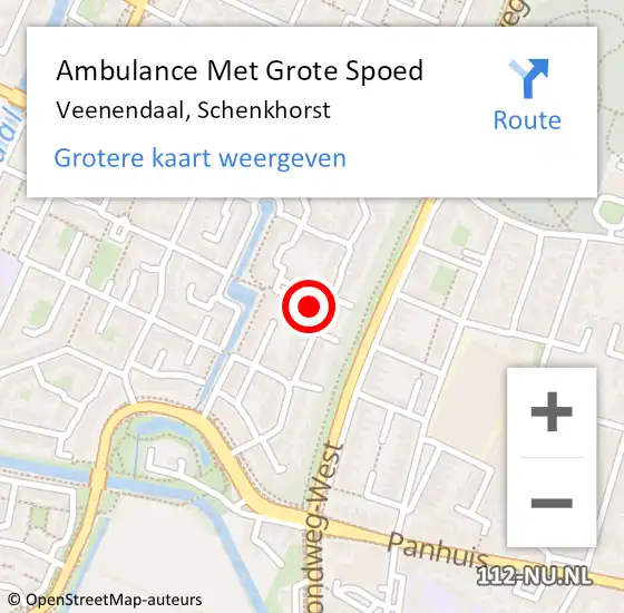 Locatie op kaart van de 112 melding: Ambulance Met Grote Spoed Naar Veenendaal, Schenkhorst op 4 oktober 2017 10:37